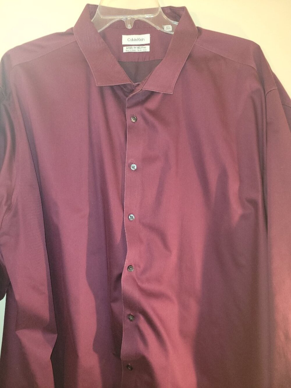 Calvin Klein Men’s L/S Burgundy Dress Shirt 22 34/35 5XL